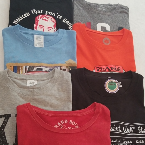 multiple Other - BUNDLE OF 7 MEN'S GRAPHICS T-SHIRT SIZE MEDIUM